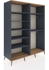 Resim Kronos Gardrop 7 Raflı 2 Askılı 176x59x221 Antrasit-çam/antrasit Beyaz 