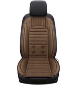 Resim G-4s Isıtmalı Araba Koltuğu Kılıfları Kış Isıtma 12v Arkalıklı Araba Koltuğu Isıtıcı Pedi - Kahve 