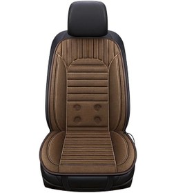Resim G-4s Isıtmalı Araba Koltuğu Kılıfları Kış Isıtma 12v Arkalıklı Araba Koltuğu Isıtıcı Pedi - Kahve 