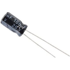 Resim 100uf 25v Elektrolitik Kondansatör 6.3x12 5mm 105c 10 Adet Pcs 
