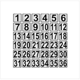 Resim Metal Kapı,masa,dolap Numarası 5cmx5cm 36 Adet (1…36) Gümüş Renk Metal 