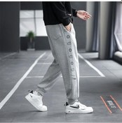 Resim Artı Şişman Erkek Pantolon Şişman Pantolon Gençlik Gevşek Rahat Eşofman Altı Erkek Büyük Beden Erkek Giyim Gri 