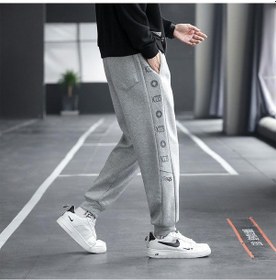 Resim Artı Şişman Erkek Pantolon Şişman Pantolon Gençlik Gevşek Rahat Eşofman Altı Erkek Büyük Beden Erkek Giyim Gri 