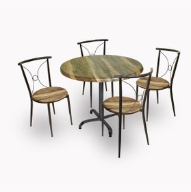 Resim Beymobilya Indigo Werzalit Yuvarlak - Tiffany Masa Takımı (90Cm) 