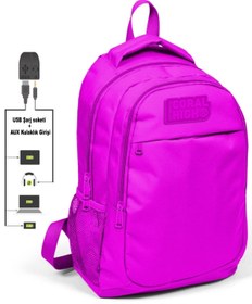 Resim Yaygan Coral High Kız Çocuk Koyu Pembe 3'lü Çanta Takımı - Usb Soketli 
