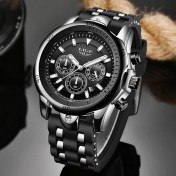 Resim Hanyang Gül Altın Siyah Lıge Moda Tarihi Kuvars Erkek Saatler Üst Marka Lüks Rahat Erkek Saat Chronograph Spor Erkek Kol Saati Relogio Masculino (Yurt Dışından) 