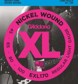 Resim D'Addario EXL170 XL Nickel 4 Telli Bas Gitar Teli - Regular Light (45-100) 