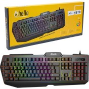 Resim Hello HL-4618 3 Makro Tuşlu 3 Renk Işıklı Kablolu Gamıng Oyuncu Klavye 
