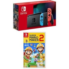 Resim Switch Konsol Neon Red Blue + Super Mario Maker 2 Nintendo Switch Oyun 