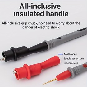 Resim 1 adet/1 çift/2 çift 2mm Silikon Kauçuk Malzeme Çift Yalıtımlı Timsah Test Klips Bağlantısı Ölçüm için 