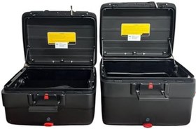 Resim WHEELIE XT69X-B 30/40 Litre Motosiklet Arka Çanta Genişleyebilen Siyah Su Geçirmez Tak Çıkart Özellikli ABS 