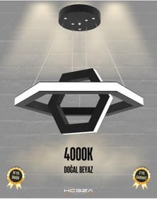 Resim Ciclo Siyah Kasa, Doğal Beyaz Işık Modern Sarkıt Led Avize Siyah 