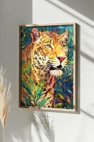 Resim Artavessa Tek Parça Gerçek Ham Ahşap Çerçeveli Mosaic Temalı Tablo - Model 34, 50 x 70 