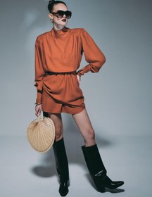 Resim Elle Elbise Orange - 34 