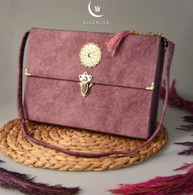 Resim Askı Çantalı 30 Cüz Kur'an Seti Rahle Boy Lila Renk - Bilgisayar Hatlı Hatm-i Şerif 