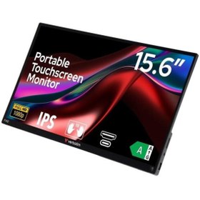 Resim Verbatim 15.6" IPS DOKUNMATIK PMT-15 6MS HDMI-TYPEC TAŞINABİLİR MONİTÖR 1920X1080 