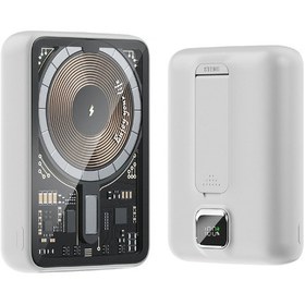 Resim Cyke Q16 10000 Mah Manyetik Güç Bankası 22.5 W Süper Hızlı Şarj Standı Kablosuz Taşınabilir Şarj Cihazı 