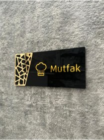 Resim Yönline Black Gold Pattern Seri Mutfak Kapı Isimliği 