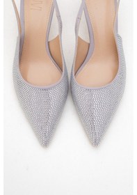 Resim Luvi Shoes Novs Gümüş Taşlı Kadın İnce Topuklu Abiye Ayakkabı Gümüş 