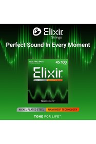Resim BRF TrendySell Elixir 14052 Nanoweb Light 4 Telli Bas Gitar Teli (45-100) 