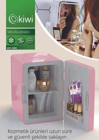 Resim Kiwi Krf-2505 Led Işıklı Taşınabilir Soğuk - Sıcak Ayarlı Kozmetik Mini Buzdolabı 