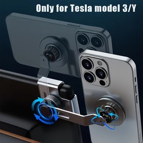 Resim Yükseltme Manyetik Mobil Telefon Tutucu Ekran Kullanımı, Tesla Model 3/Y için Uygun 