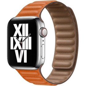 Resim Teknodur Watch Ultra 49mm Kordon Uyumlu Krd-34 Deri Strap Kayış Clo- Koyu Turuncu 
