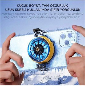Resim Coofbe 5500 Rpm Turbo Fan Işıklı Klipsli Buz Etkili Telefon Soğutucu Radyatör Tüm Telefonlara Uyumlu 