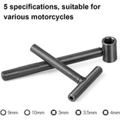 Resim Pazly Motor Ve Scooter İçin 9mm/10mm Altıgen, 3-4mm Kare Metal Anahtar Takımı Siyah Siyah 