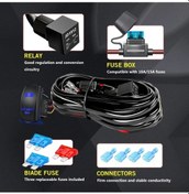 Resim Xuweiwei Ws2 Pvc Light Bar Wiring Harness Kit Rocker Switch 20awg 12v Relay Fuse Atv Suv 
