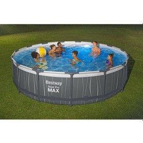 Resim Bestway 561gd Steel Pro Max Led Işıklandırmalı Prefabrik Yer Üstü Çember Havuz Seti 4,57 M X 1,07 M 