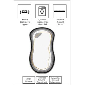 Resim West Home Makinede Yıkanabilir Kaymaz Taban Leke Tutmaz Kesimli Salon Halısı Mutfak Halısı Ve Yolluk 609 White 