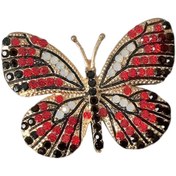 Resim Suntek Kelebek Araba Havalandırma Klipsleri Kırmızı-siyah 