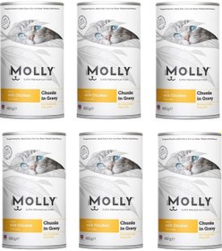 Resim Molly Tavuklu Gravy Soslu Kedi Konservesi 400 Gr X 6 Adet 
