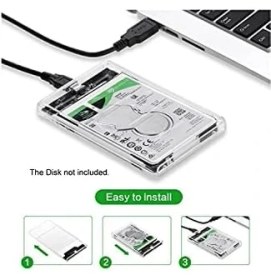 Resim 2.5 Sata Type C USB 3.1 USB 3.0 Şeffaf Harici SSD HDD Hard Disk Kutusu 4389 