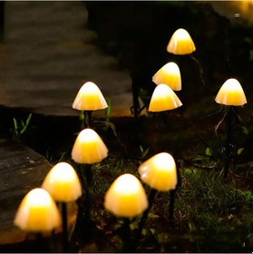 Resim Yunboo Güneş Enerjili Mantar Şekilli Led Işık Zinciri, 8 Modlu Su Geçirmez, Bahçe Bahçe Çimenlik Dekorasyonu, Noel Halloween Partisi Işıkları 