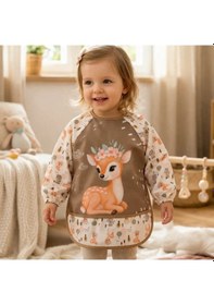 Resim Bebechi Bambino Kids Uzun Kollu Mama Ve Aktivite Önlüğü 6-24 Ay Açık Kahverengi 