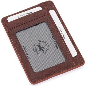 Resim Westpolo Hakiki Deri Kağıt Para Bölmeli Unisex Kartlık - Fındık 