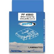 Resim Perfix Laminasyon Şerit Pf Dy 45803 Bk/wt 7M*19MM Beyaz Üzeri Siyah 