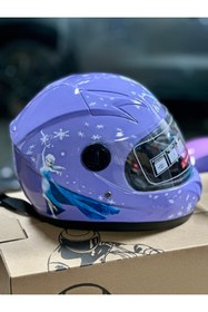 Resim Palas Motor PRENSESLİ ÇOCUK MOTOSİKLET KASKI / 7-12 YAŞA UYUMLU / MOR RENK 