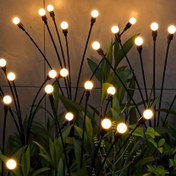 Resim 6/8/10 LED Güneş Enerjili Ateşböceği Bahçe Işıkları, Rüzgarla Çalışan Açık Alan ve Bahçe Süslemesi, Enerji Verimli Sıcak Parıltı ile Şenlikli Atmosfer için, Veranda Dekor Aydınlatması | Doğa İlhamlı Tasarım 