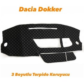Resim Dacia Dokker 3 Boyutlu Vip Deri Torpido Örtüsü 