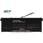 Resim Acer Uyumlu Aspire A114-31-P87K Notebook Bataryası Pili Ver.2 / 2 Cell 