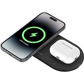 Resim Belkin Boostcharge Pro 2-in-1 Qi2 15 W Kablosuz USB-C Şarj Standı Siyah 