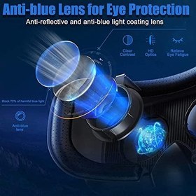 Resim Tam Ekran Sanal Gerçeklik 3D Gözlük VR Seti 3D Sanal Gerçeklik Gözlükleri, Gamepad ile Ayarlanabilir 