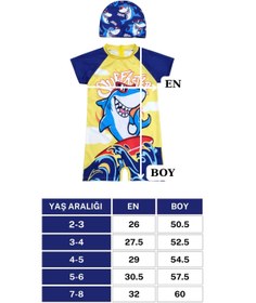 Resim My Kids Wear Erkek Çocuk Boneli Fermuarlı Çocuk Plaj Mayosu 2-8 Yaş 12555 