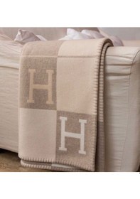 Resim H Desen Battaniye Krem Bej - Krem 