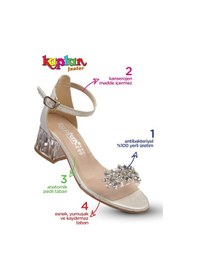 Resim KAPTAN JUNİOR Kız Çocuk Topuklu Abiye Ayakkabı PSSK 305 Krem 