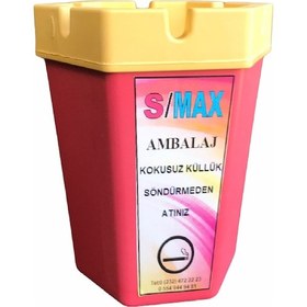 Resim Taraftar Dumansız Kokusuz Küllük Altıgen Kırmızı sarı 