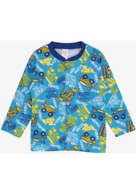 Resim Breeze Erkek Bebek Pijama Takımı İş Makinası Temalı 4 Ay-1 Yaş, Mavi-mavi Mavi 